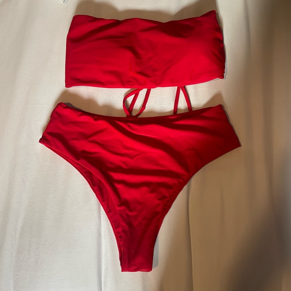 red shein swimsuit